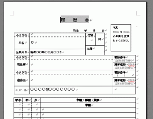 履歴書with職務経歴書のスクリーンキャプチャ1