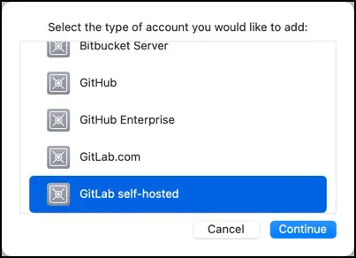 GitLabを選択する