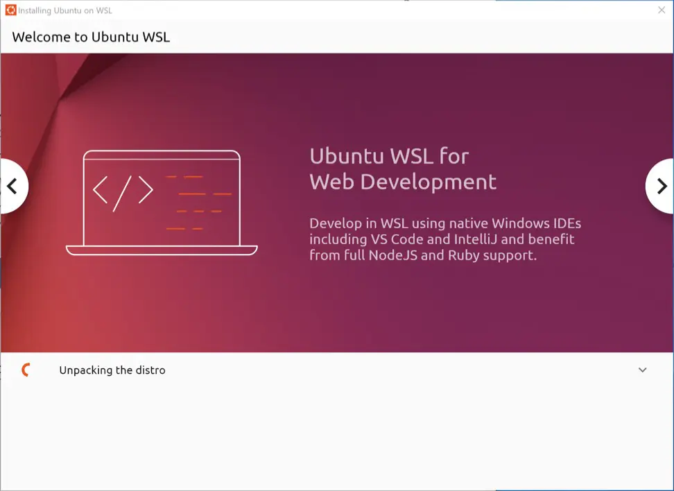 Ubuntu Setup Progress Window