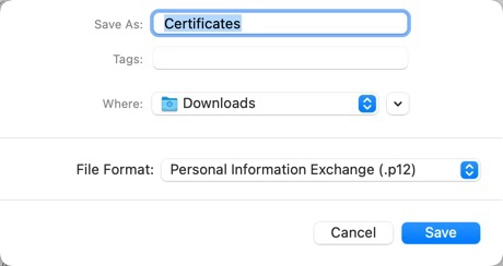 Export dialog