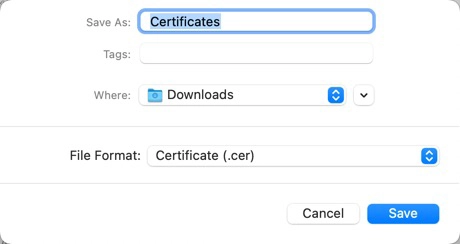 Export dialog