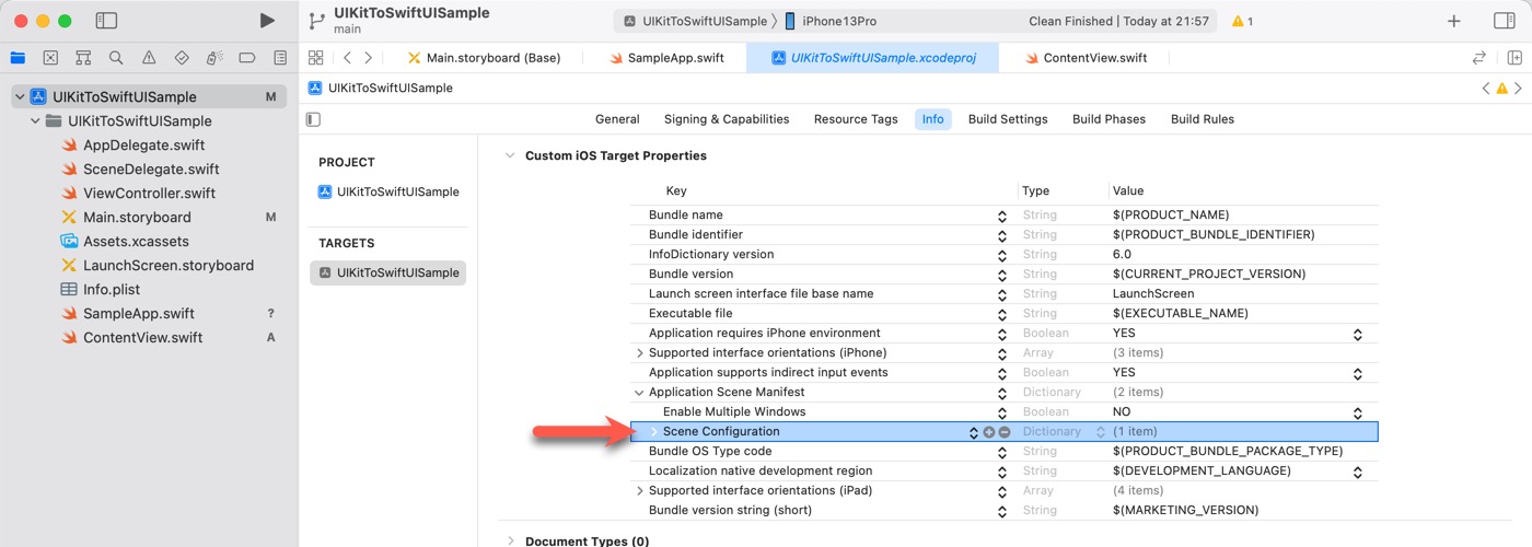 Remove "Scene Configuration"